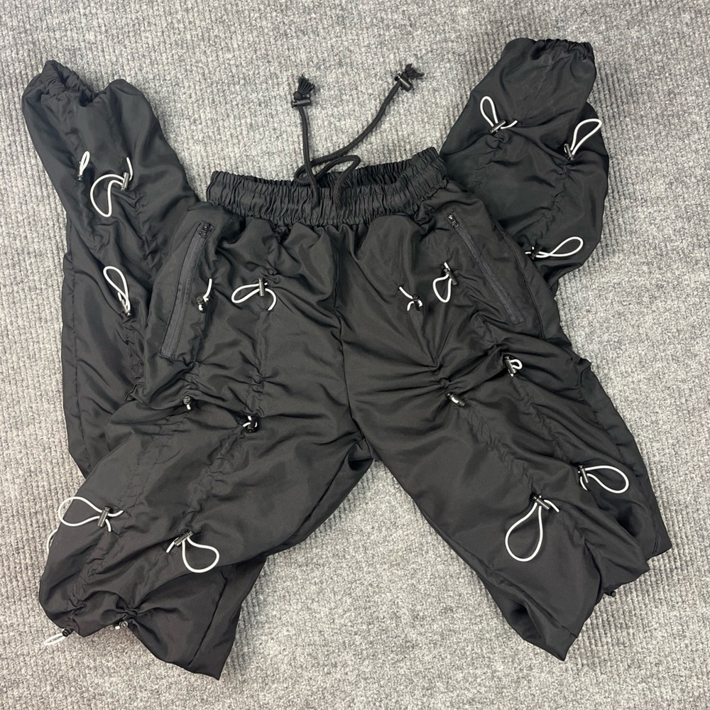 Mnml Bungee Cord Pants Mens Medium Streetwear LA Stacked Joggers Rave Parachute
